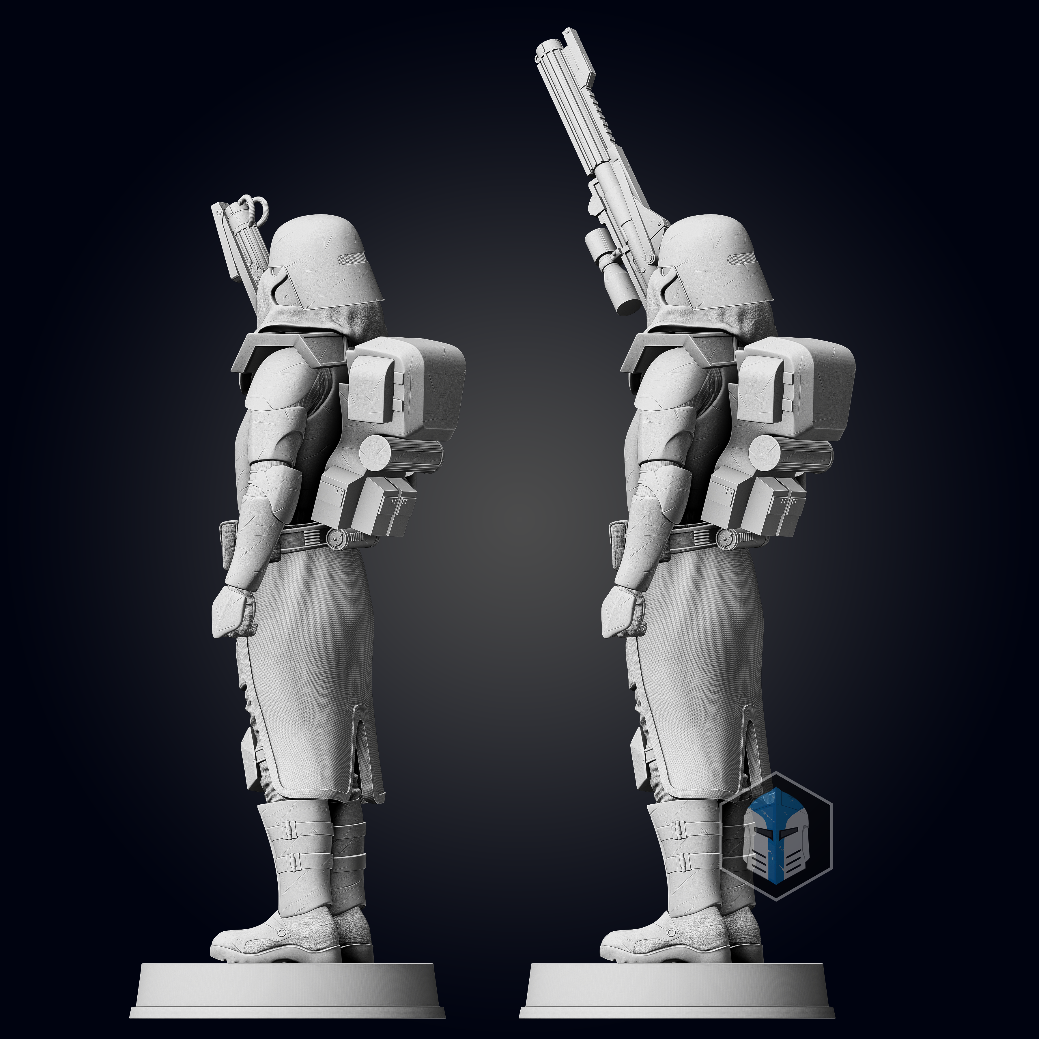 Galactic Marine Figurine - Pose 3 - 3D Print Files - Galactic Armory