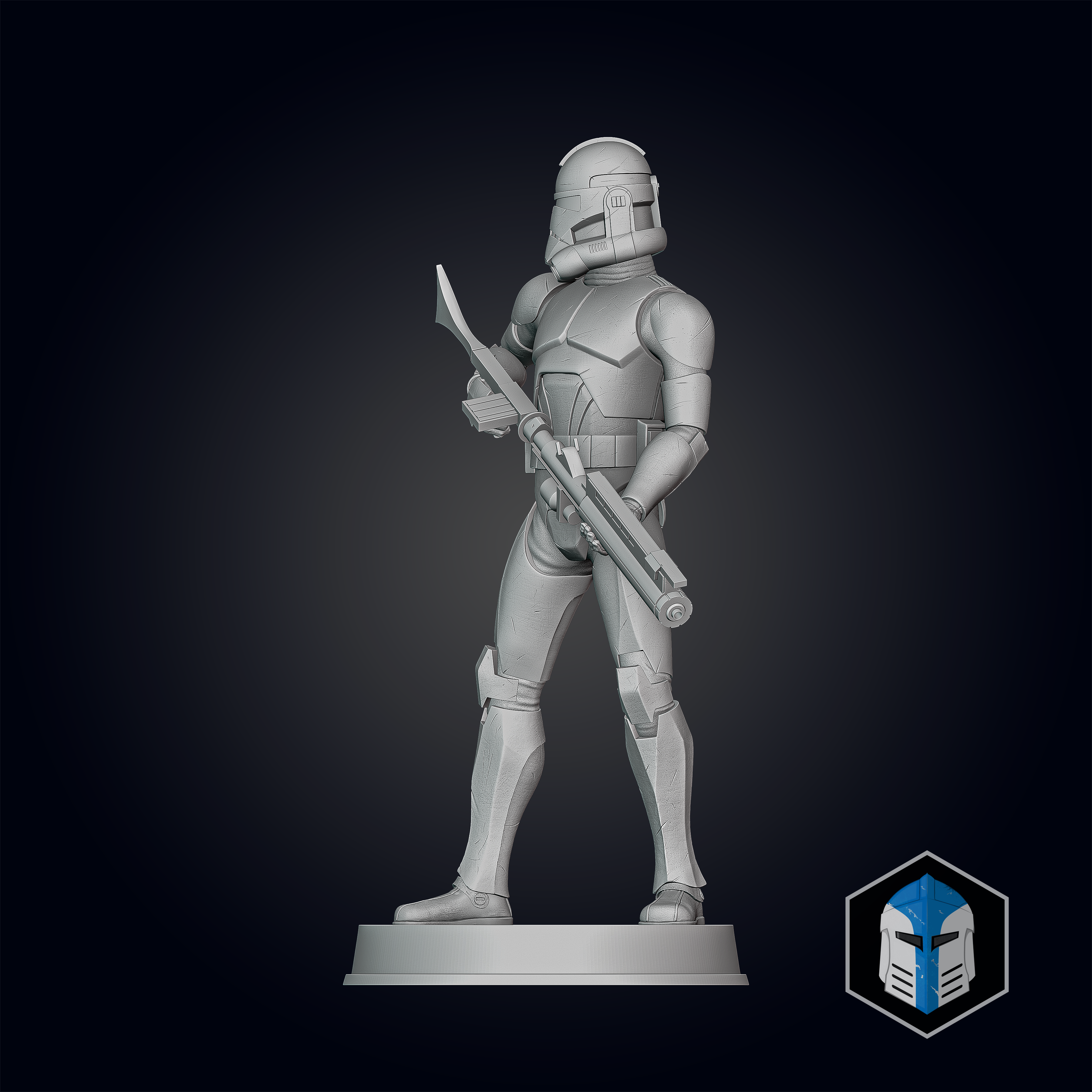 Animated Clone Trooper Figurine Pose 1 3D Print Files Galactic Armory