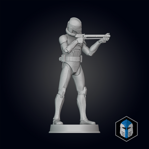 Animated Clone Trooper Grunt Figurine - Pose 2 - 3D Print Files - Galactic Armory