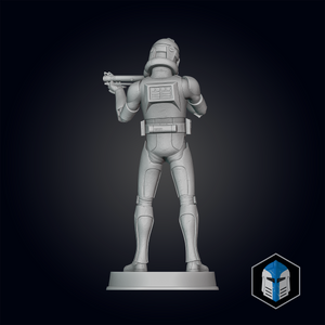 Animated Clone Trooper Grunt Figurine - Pose 2 - 3D Print Files - Galactic Armory