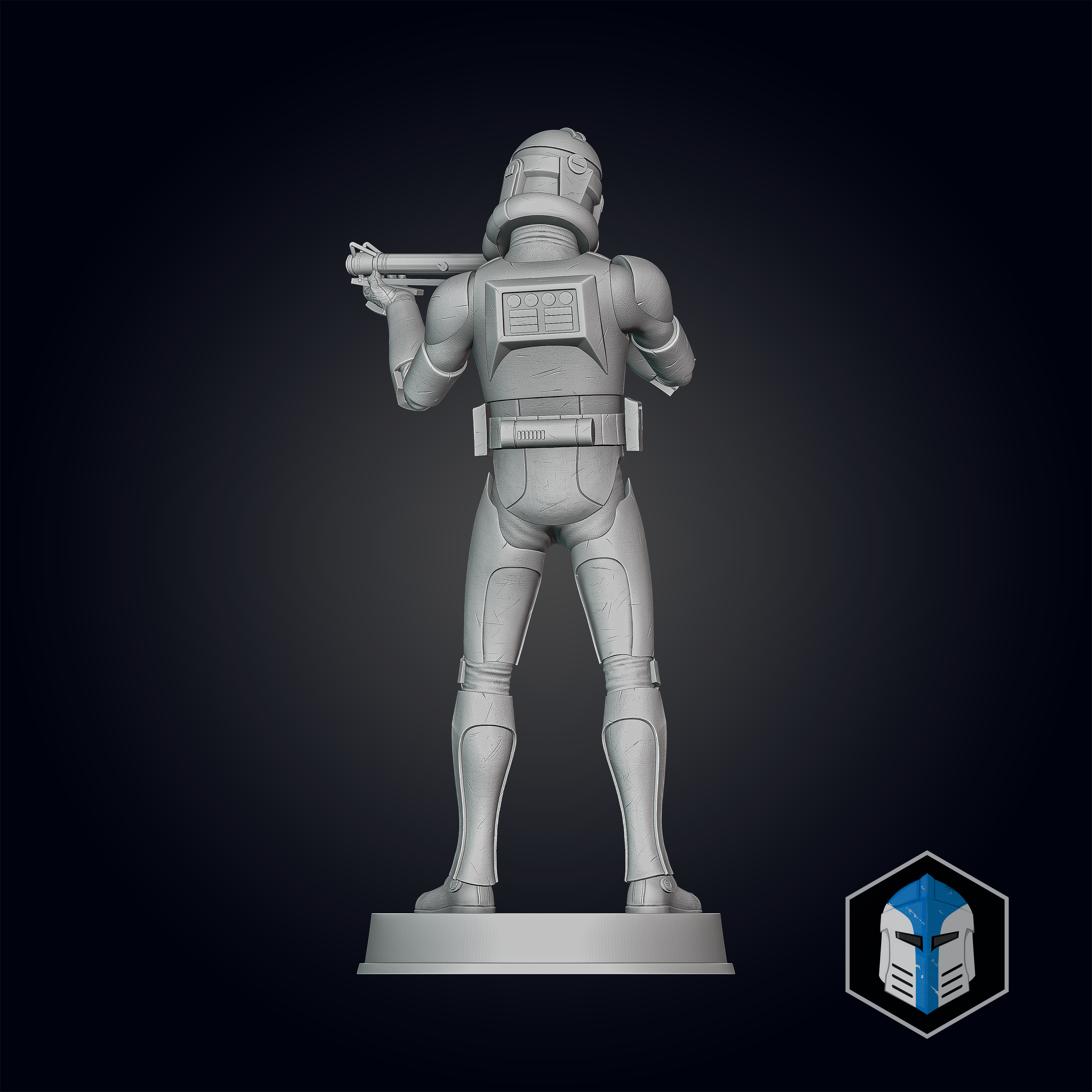 Animated Clone Trooper Figurine - Pose 2 - 3D Print Files