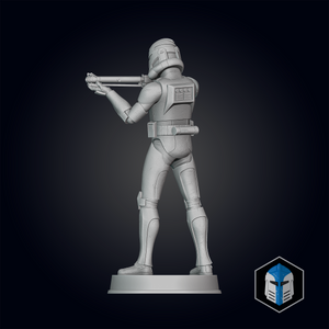 Animated Clone Trooper Grunt Figurine - Pose 2 - 3D Print Files - Galactic Armory