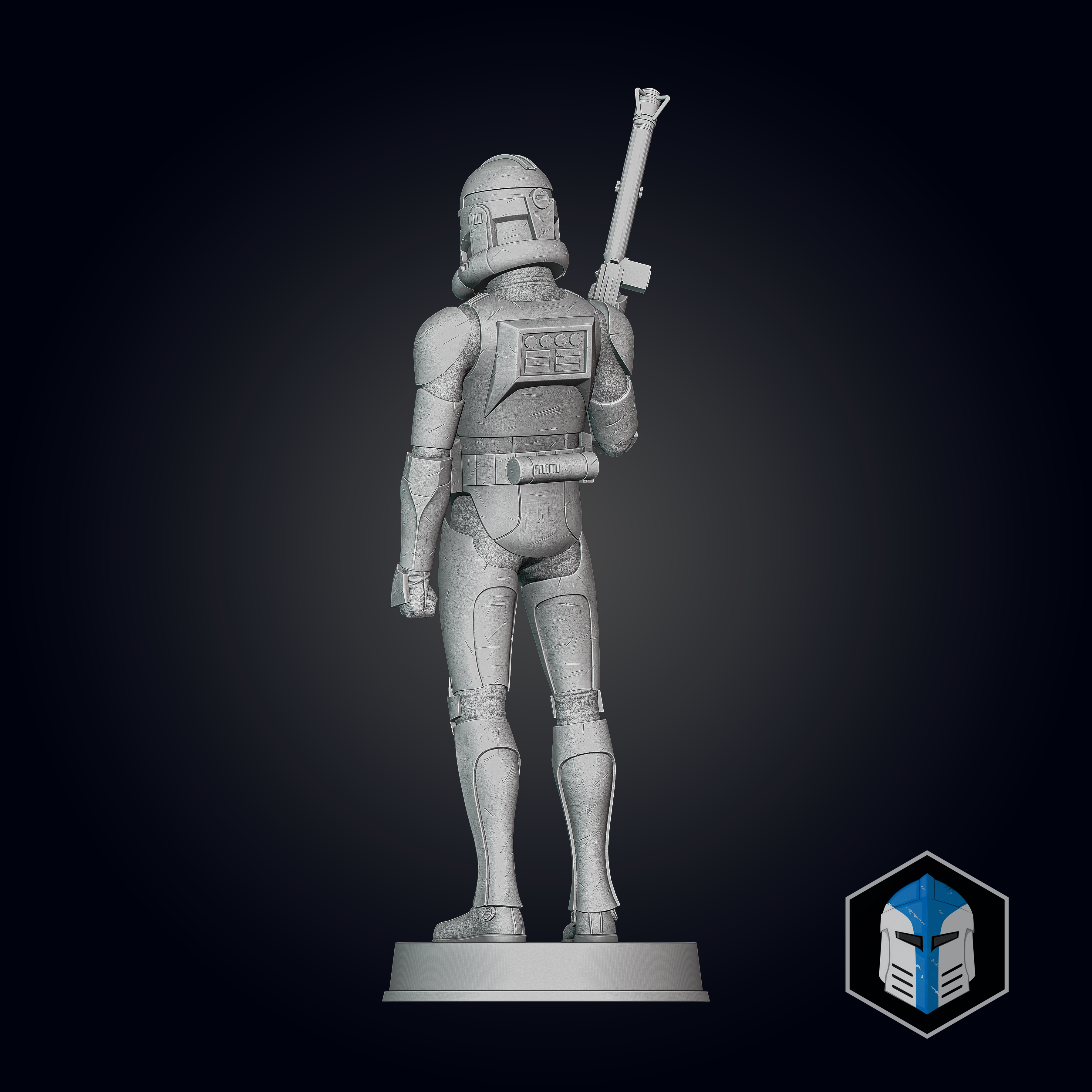 Animated Clone Trooper Grunt Figurine - Pose 3 - 3D Print Files - Galactic Armory