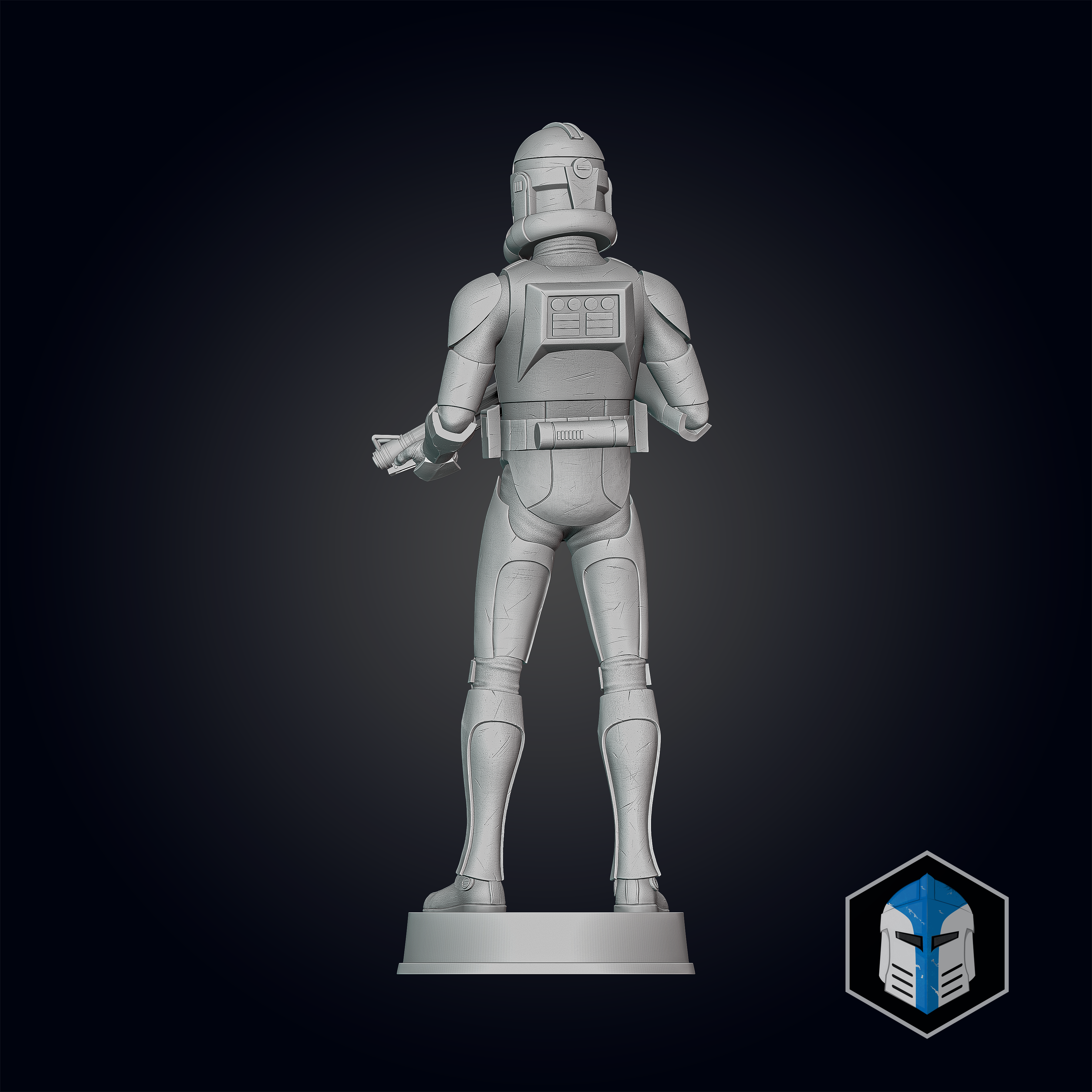 Animated Clone Trooper Grunt Figurine - Pose 4 - 3D Print Files - Galactic Armory