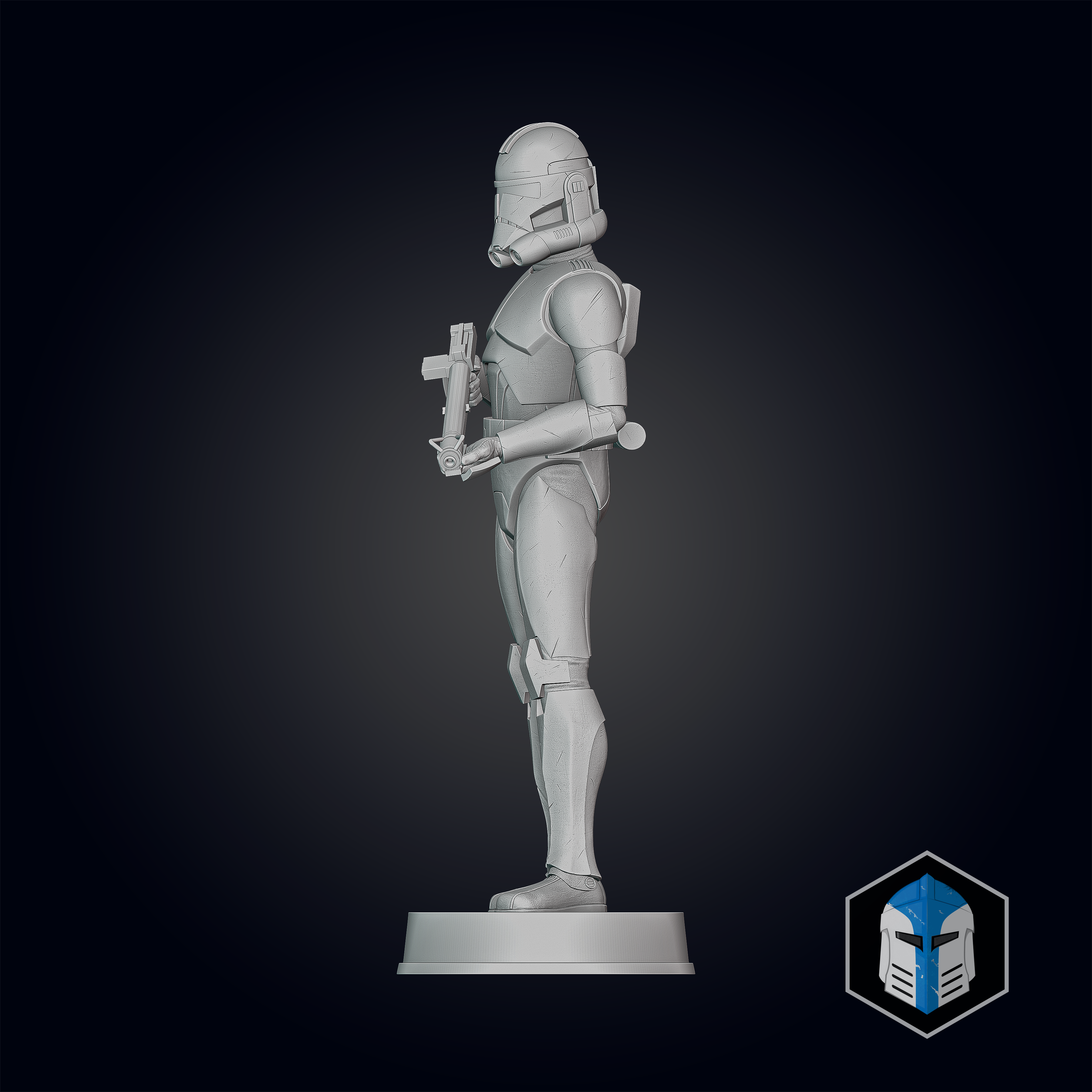 Animated Clone Trooper Grunt Figurine - Pose 4 - 3D Print Files - Galactic Armory