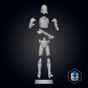 Animated Clone Trooper Grunt Figurine - Pose 4 - 3D Print Files - Galactic Armory