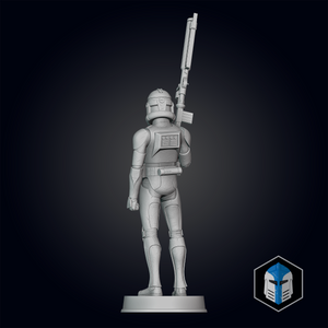 Animated Clone Trooper Grunt Figurine - Pose 6 - 3D Print Files - Galactic Armory