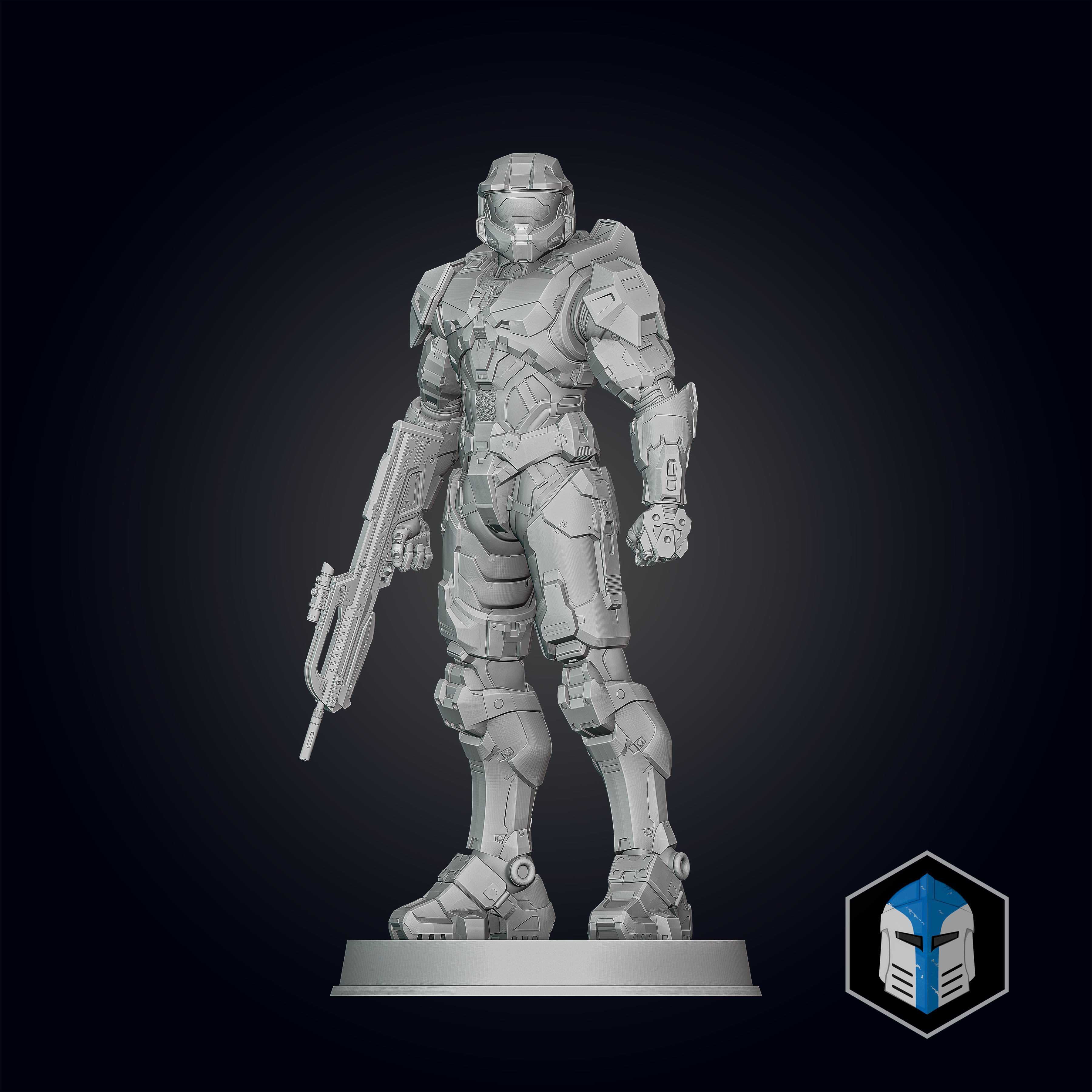 Halo Infinite Master Chief Figurine - Pose 1 - 3D Print Files - Galactic Armory
