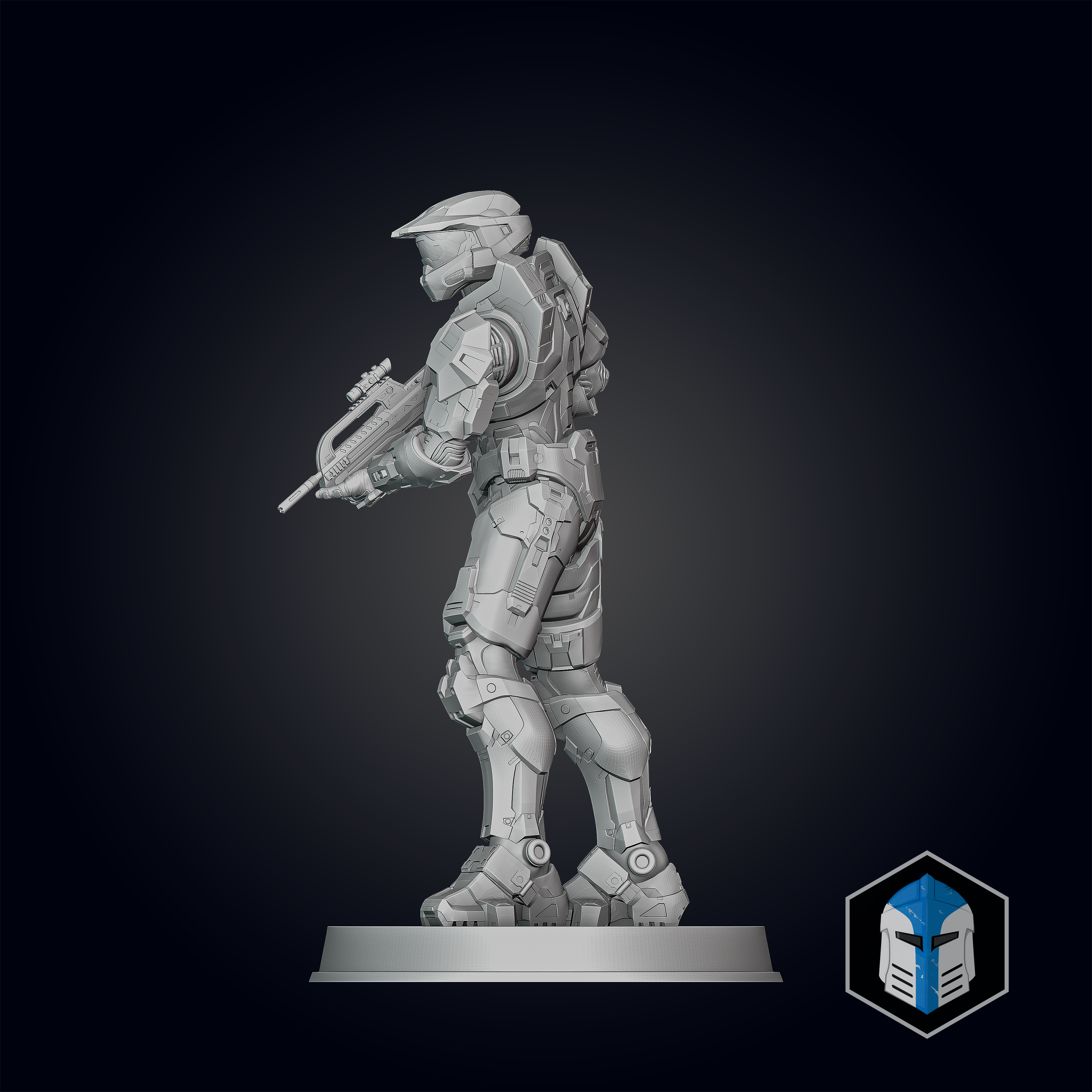 Halo Infinite Master Chief Figurine - Pose 2 - 3D Print Files - Galactic Armory