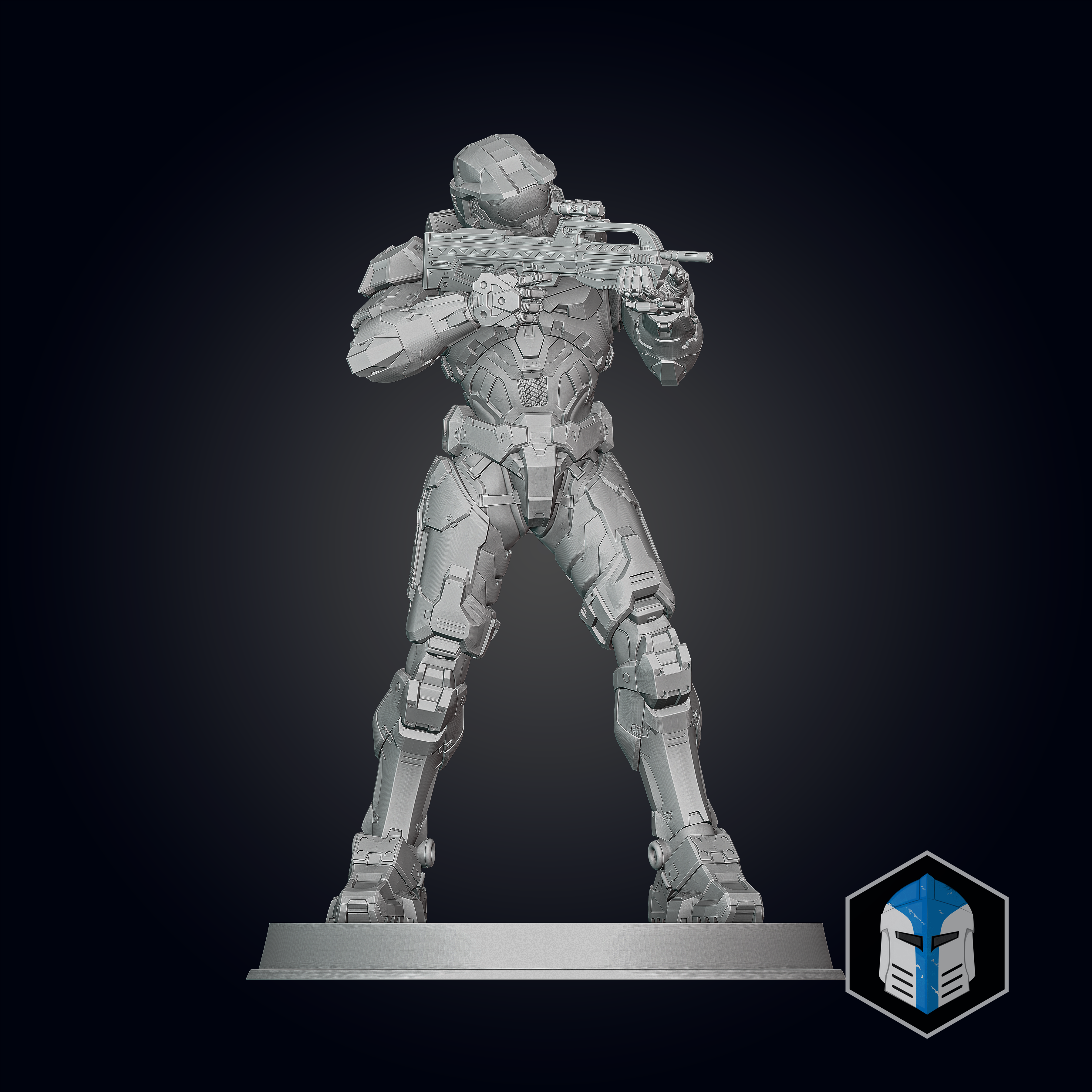 Halo Infinite Master Chief Figurine - Pose 3 - 3D Print Files - Galactic Armory