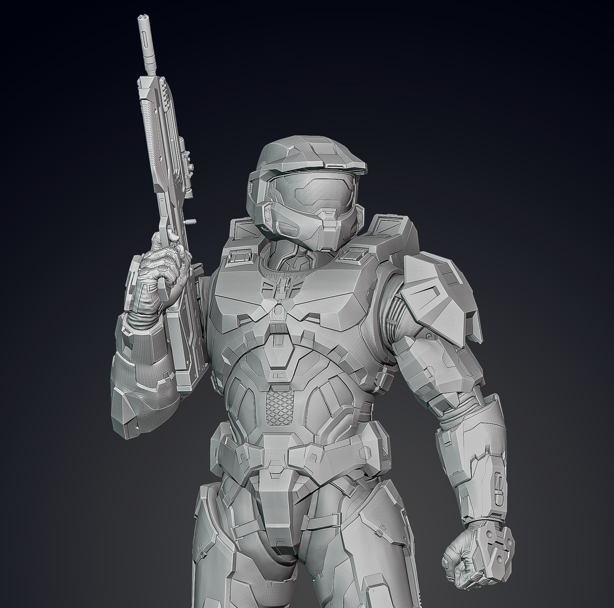 Infinite Master Chief Figurine - Pose 4 - 3D Print Files – Galactic Armory