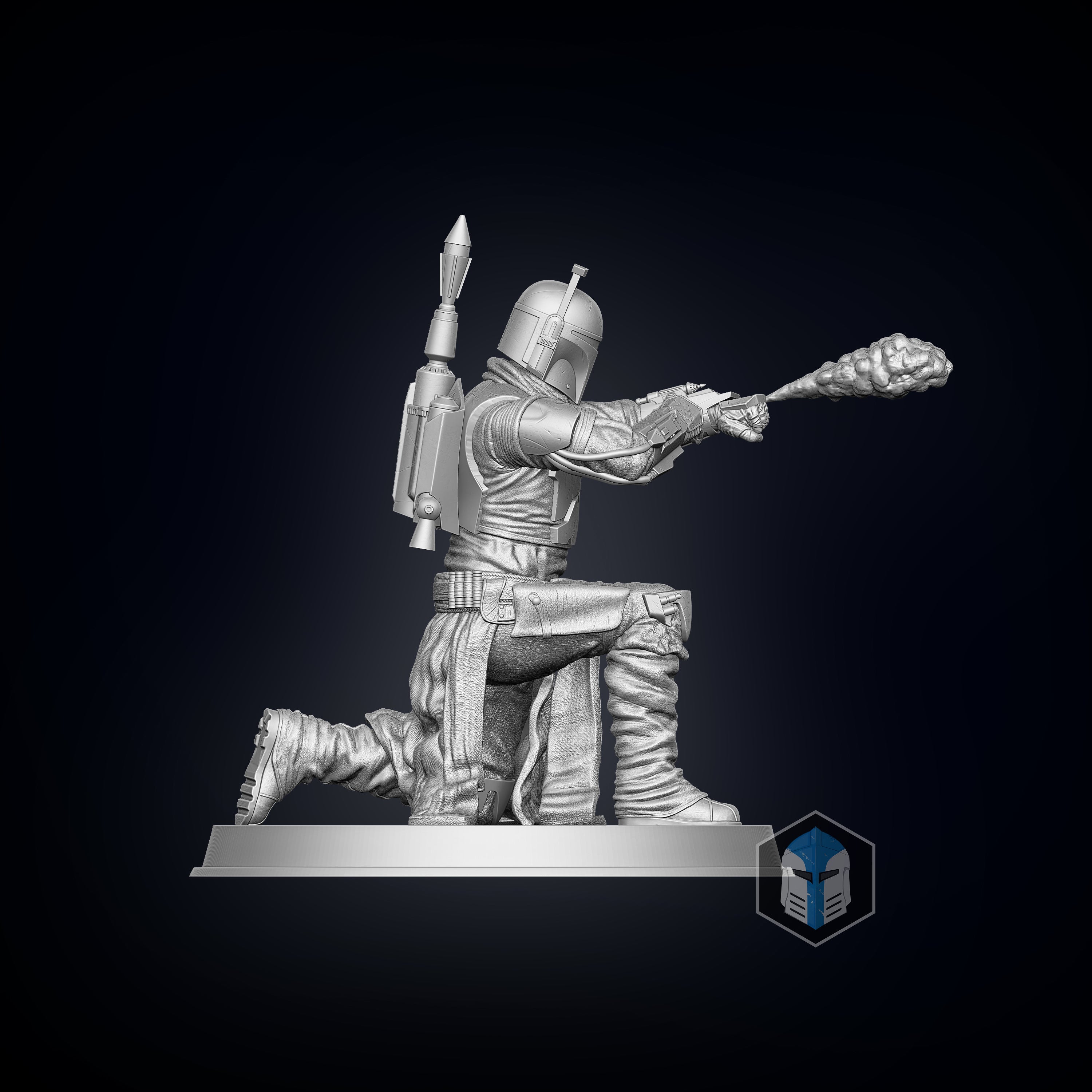 Boba Fett Figurine - Pose 2 - 3D Print Files - Galactic Armory