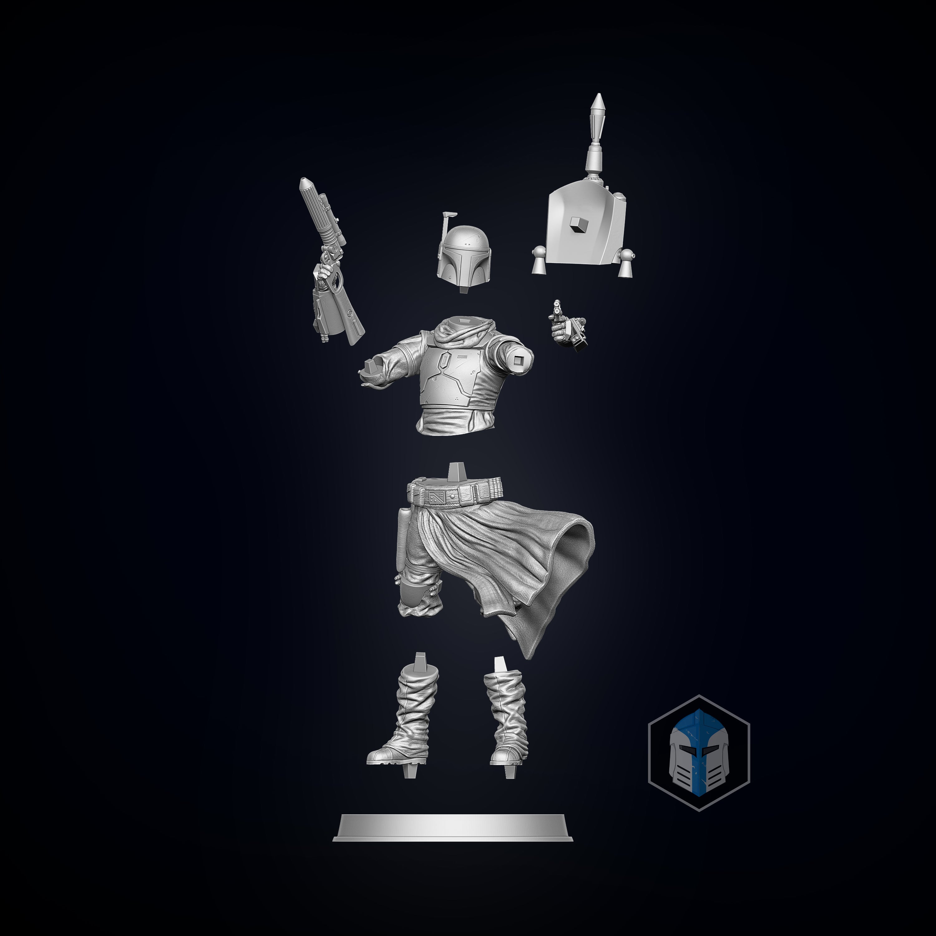 Boba Fett Figurine - Pose 3 - 3D Print Files - Galactic Armory