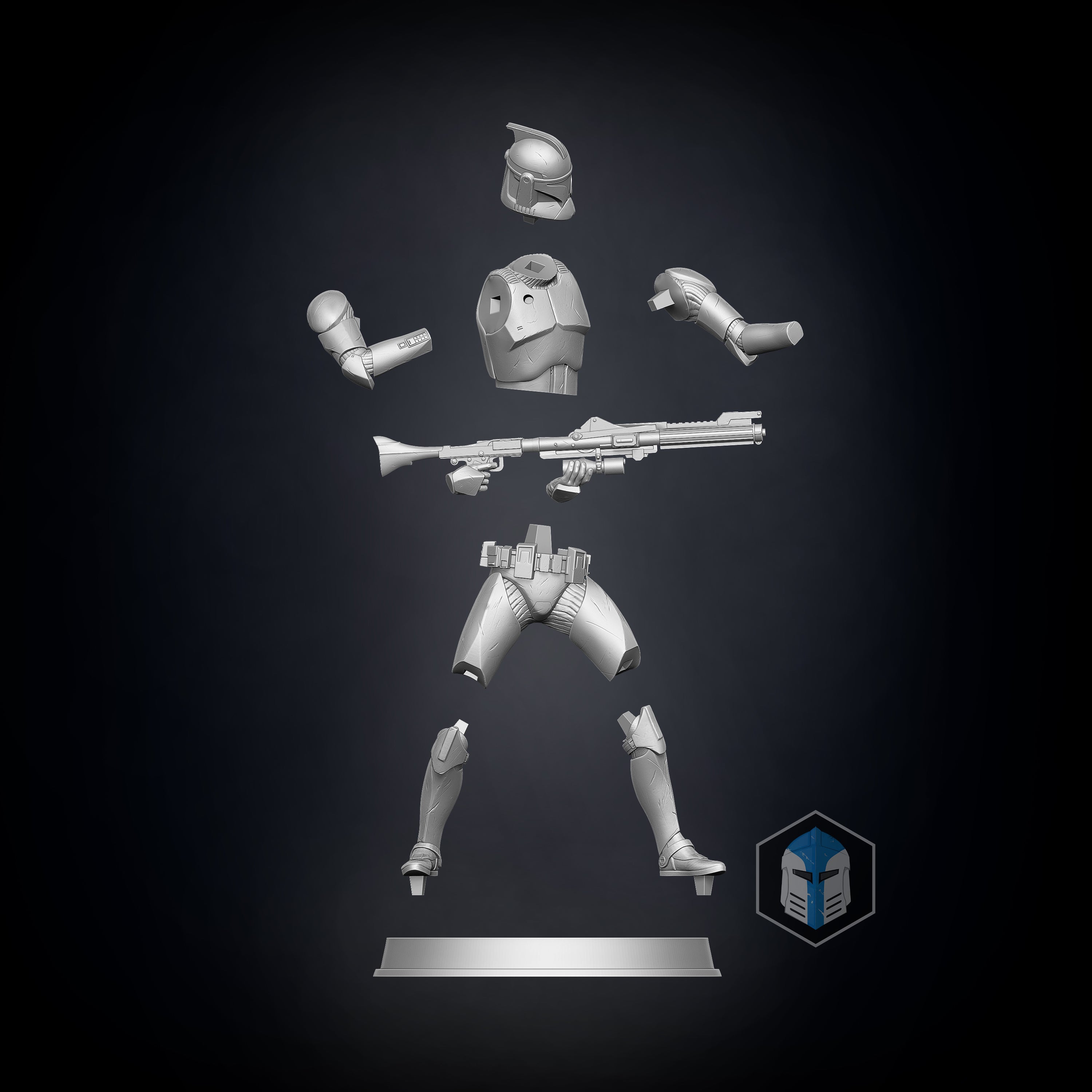 Clone Trooper Figurines - Defenders - 3D Print Files - Galactic Armory