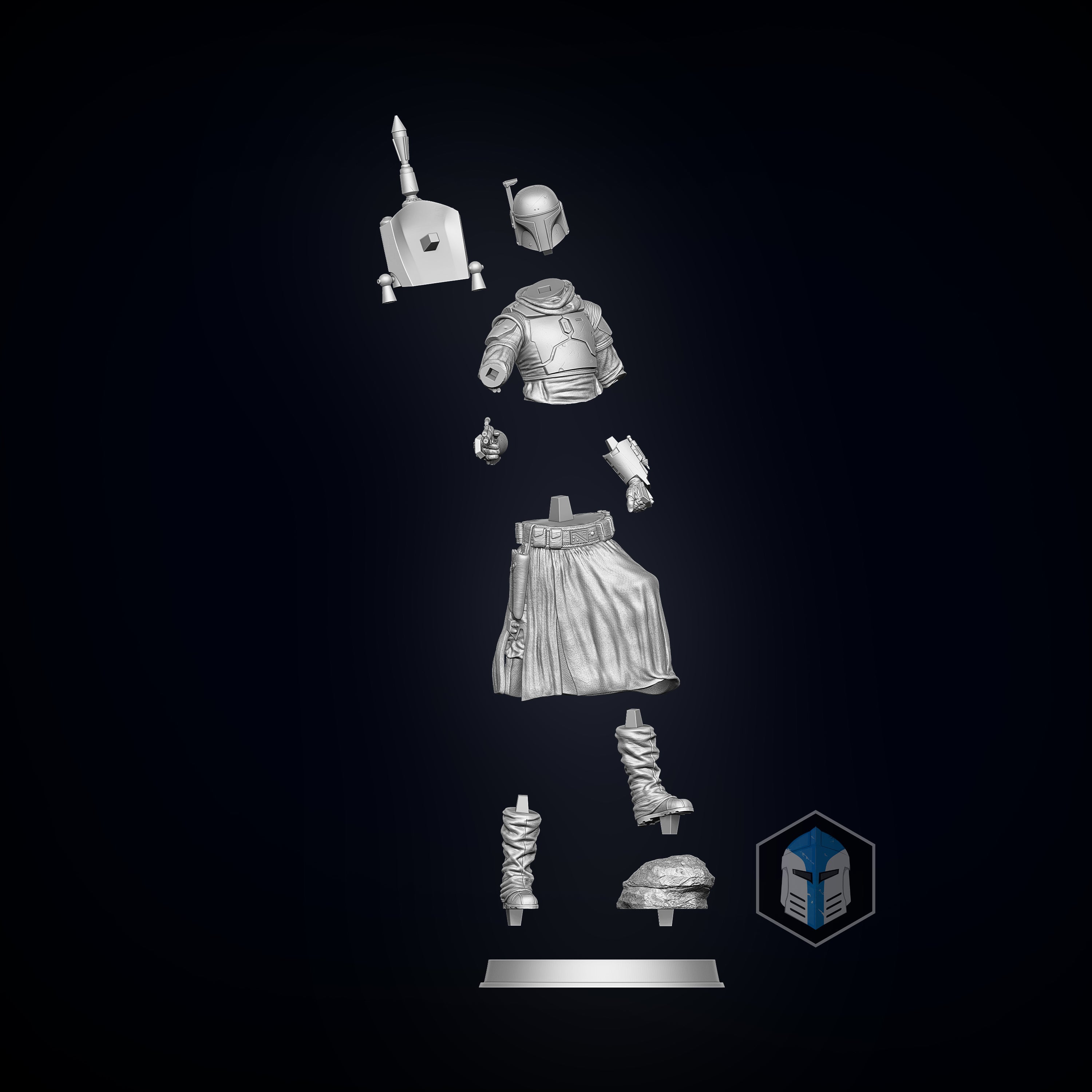 Boba Fett Figurine - Pose 4 - 3D Print Files - Galactic Armory