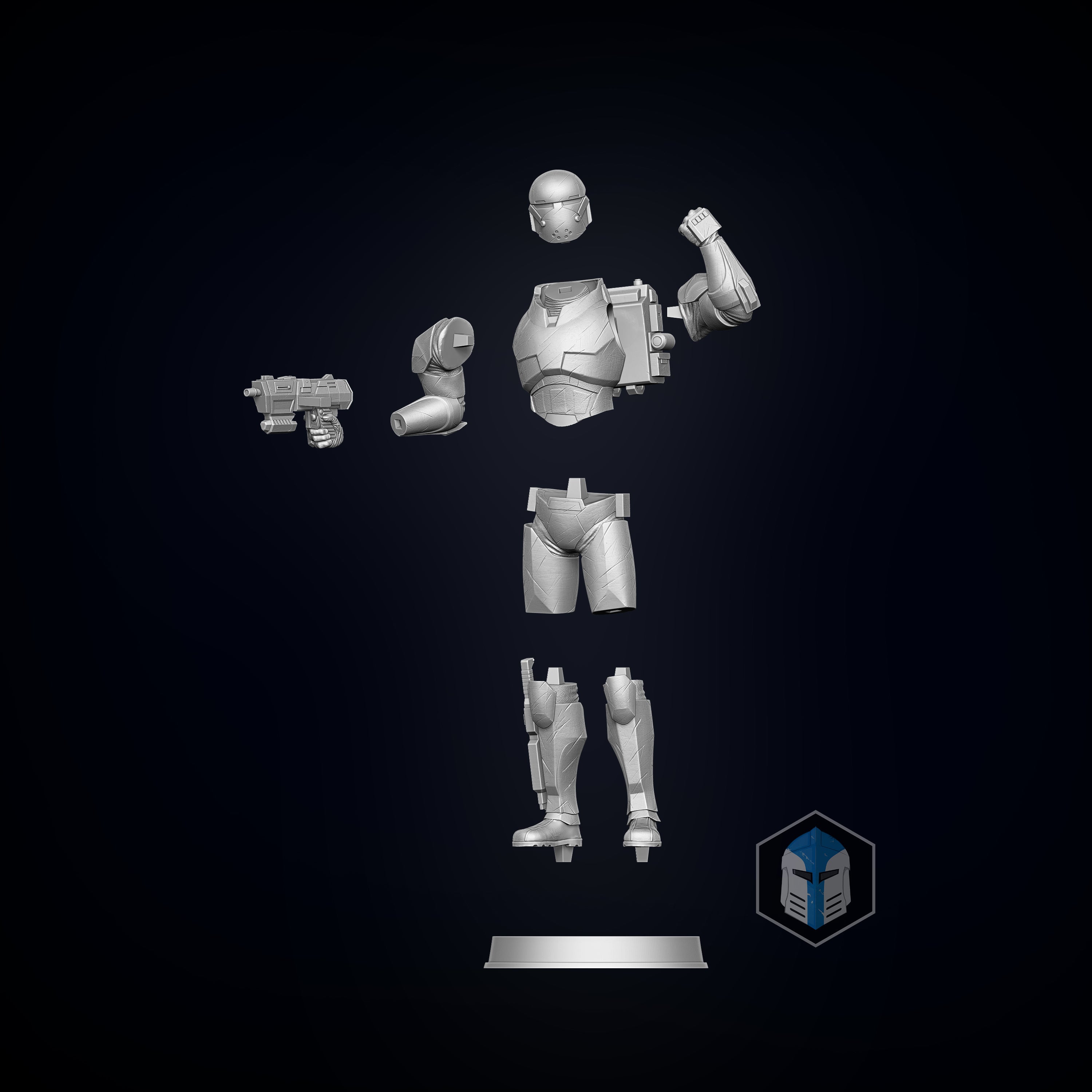 Bad Batch Wrecker Figurine - Pose 3 - 3D Print Files - Galactic Armory