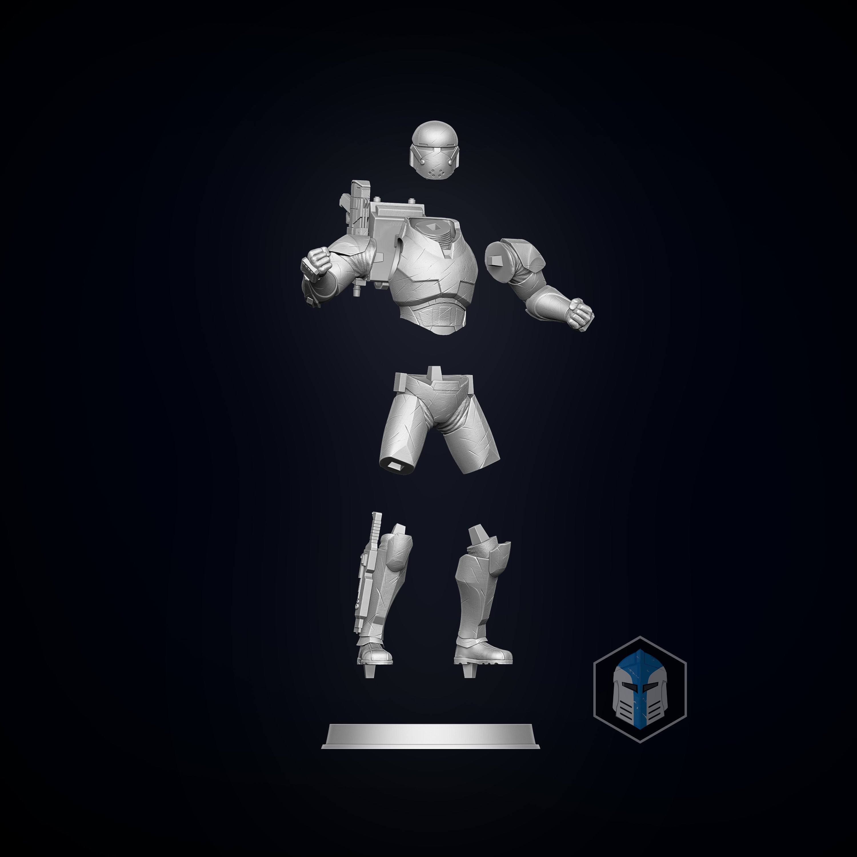 Bad Batch Wrecker Figurine - Pose 2 - 3D Print Files - Galactic Armory