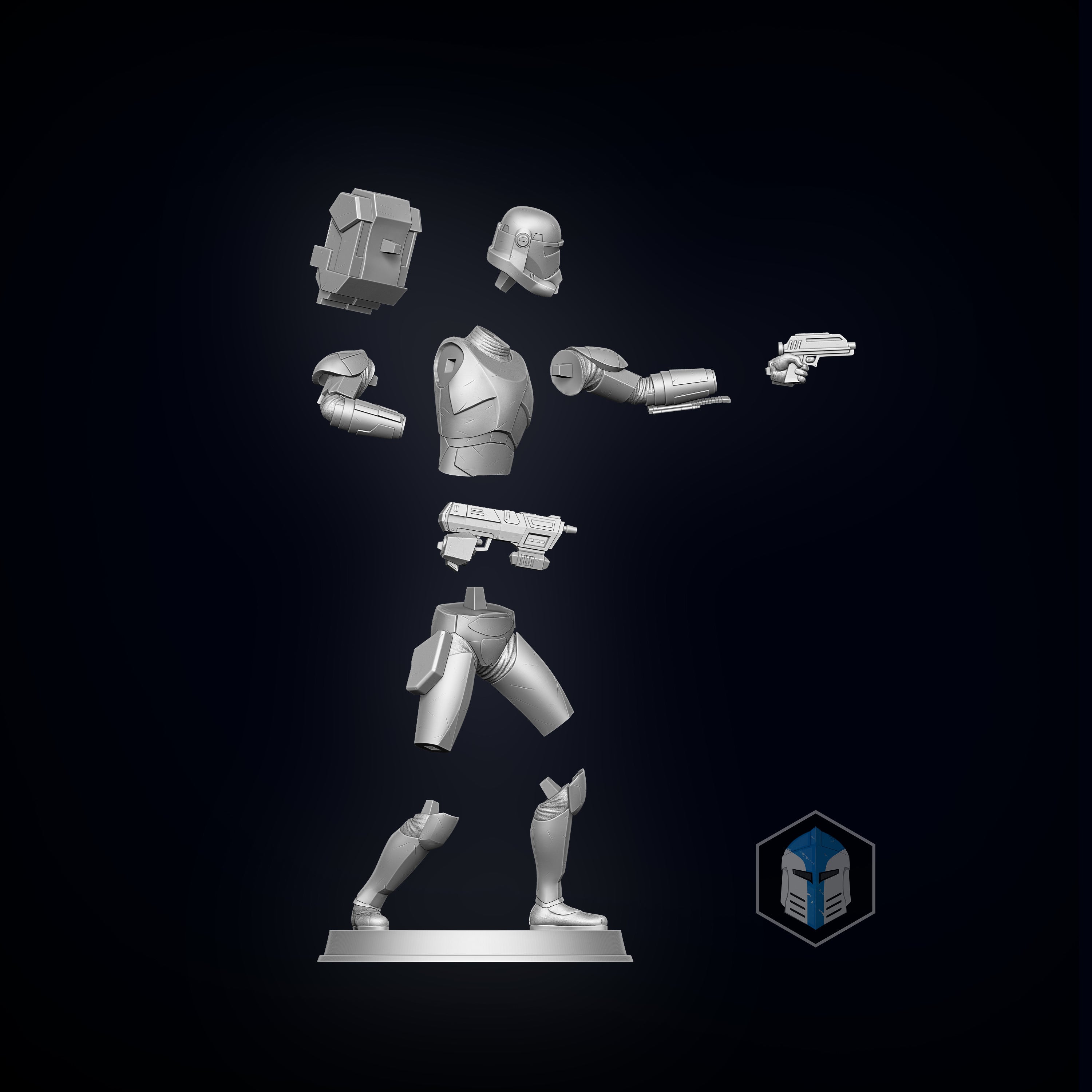 Bad Batch Hunter Figurine - BUNDLE - 3D Print Files - Galactic Armory